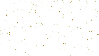 3d Star Falling Print. Gold Yellow Starry on transparent Background.