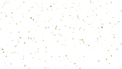 Cosmic glittering wave. Gold glittering stars dust trail sparkling particles on transparent background.
