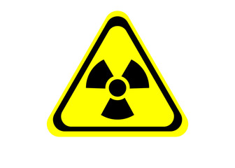 Radioactive sign isolated on white. Hazard symbol