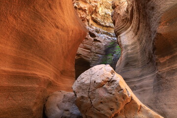 View in the Cow Gorge in center of Gran Canaria
