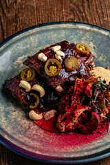 grilled pork ribs in bbq sauce