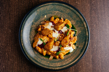 pasta with baked pumpkin and cream sauce