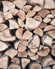 Close up of stacked firewood