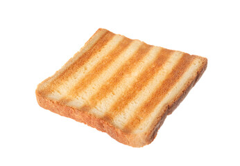 Slice of delicious toasted bread isolated on white