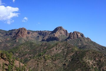 View on a mountain in the Pilancones Natural Park of Gran Canaria