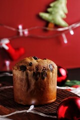 christmas cake with red currants