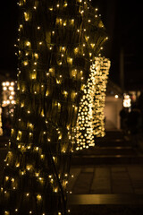 christmas lights in the city night 