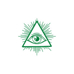 vector symbol of triangle with eye