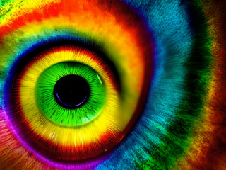 Obraz premium Artistic concept illustration of an closeup blue eye, background illustration.