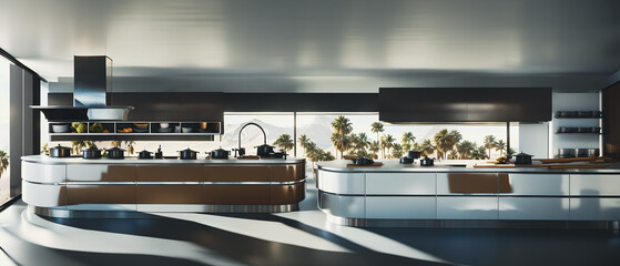 Beautiful kitchen interior, Generative AI