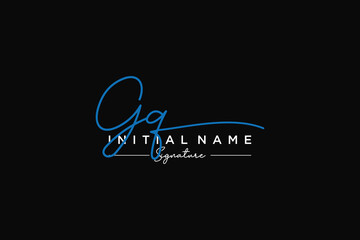 Initial GQ signature logo template vector. Hand drawn Calligraphy lettering Vector illustration.