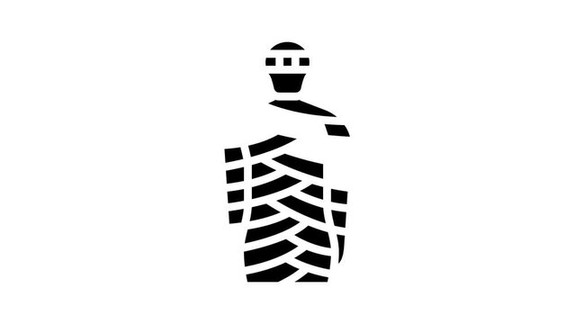 mummy egypt glyph icon animation