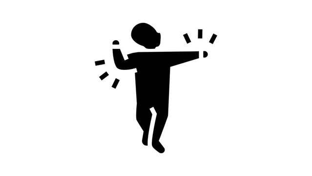 asymmetrical tonic neck reflex glyph icon animation