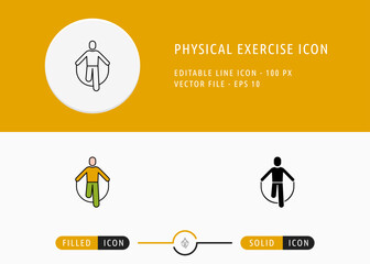 Physical Exercise Icon Isolated on White Background. Gym Workout Thin Line Symbol Stock Vector Illustration For Mobile App And Web Design.