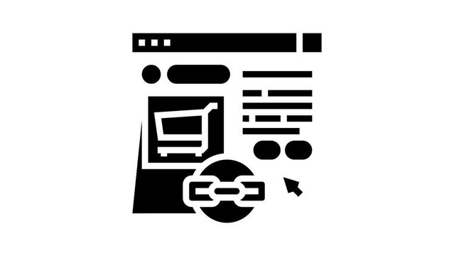 e-commerce link building glyph icon animation