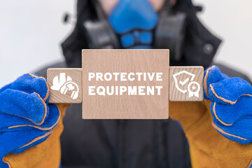 Personal Protective Equipment (PPE) industry Business Concept. Required protective tools and...
