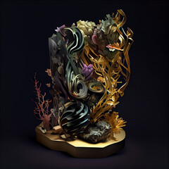 Contemporary Abstract Sculpture 3D render