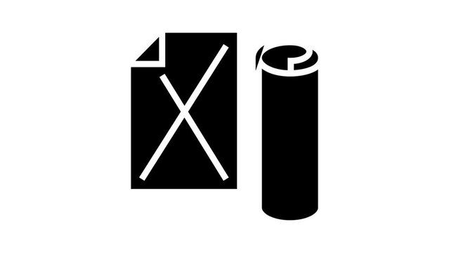 kraft paper list glyph icon animation