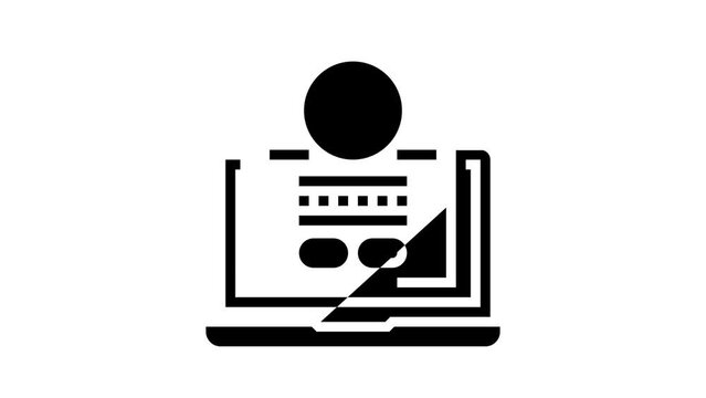 register online glyph icon animation