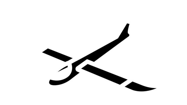 glider airplane aircraft glyph icon animation