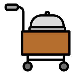 room service filled line icon