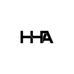 hha letter initial monogram logo design