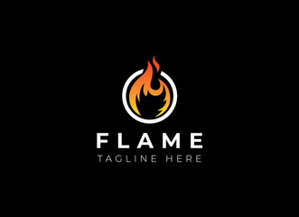 Fire Flame Logo design vector template drop silhouette. Creative Droplet Burn Elegant Bonfire Logotype Fire Logo concept icon.