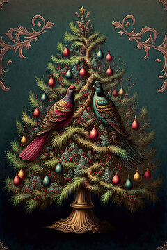 Peacock Christmas decorations Stock Photo - Alamy