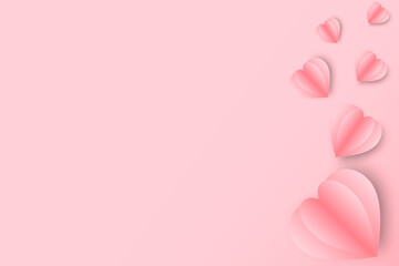 Pink heart shaped on pink background.Concept for Valentine's day.