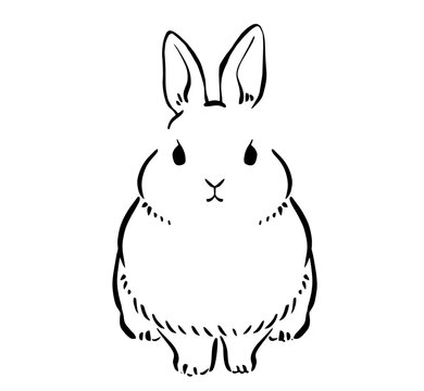 recommend clip art: 水墨画タッチのうさぎのイラスト