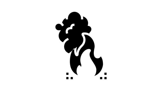 fire accident glyph icon animation