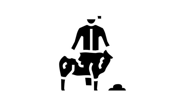 shear sheep glyph icon animation