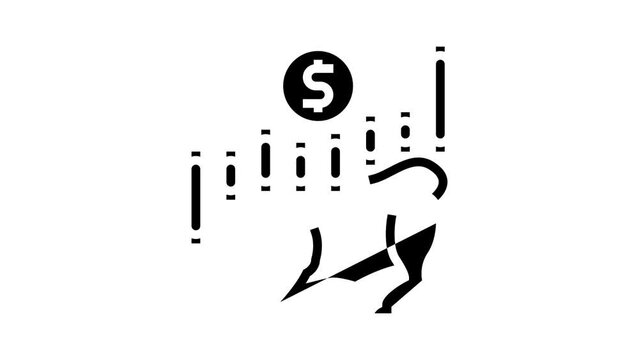 stock market glyph icon animation