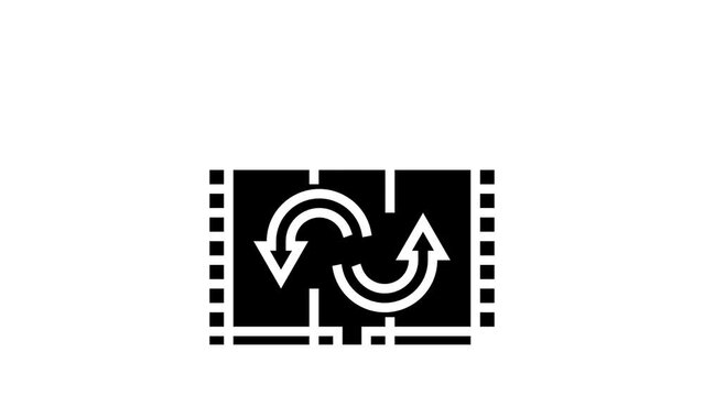 tape duplication glyph icon animation