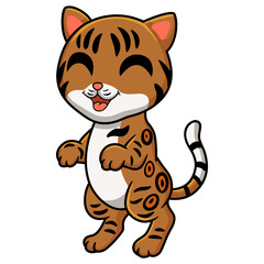 Cute bengal cat cartoon standing