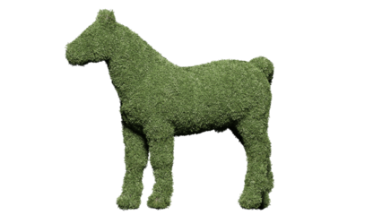 Garden hedge ornament in the shape of a horse