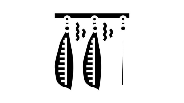 smoked salmon glyph icon animation