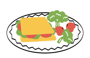 Salad with toast