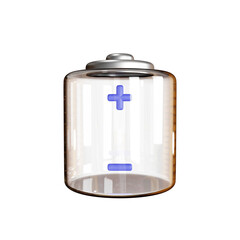 Obraz premium Battery With Positive And Negative Poles Symbols