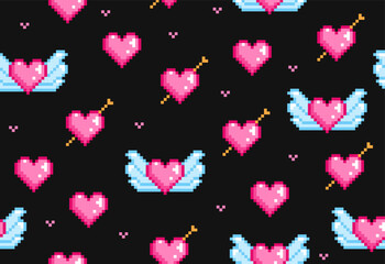 Hearts seamless pattern