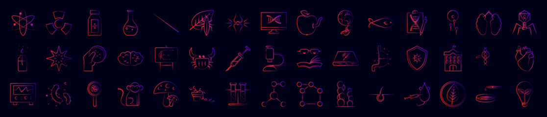 Biology nolan icons collection vector illustration design