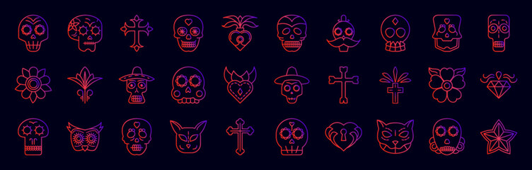 Day of the dead nolan icons collection vector illustration design