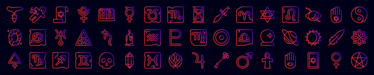 Esoteric nolan icons collection vector illustration design