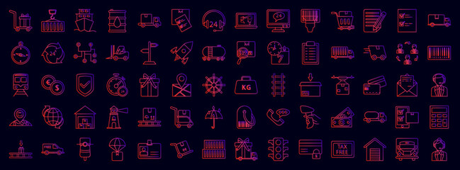 Global logistics nolan icons collection vector illustration design