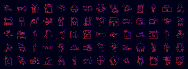 Insurance nolan icons collection vector illustration design