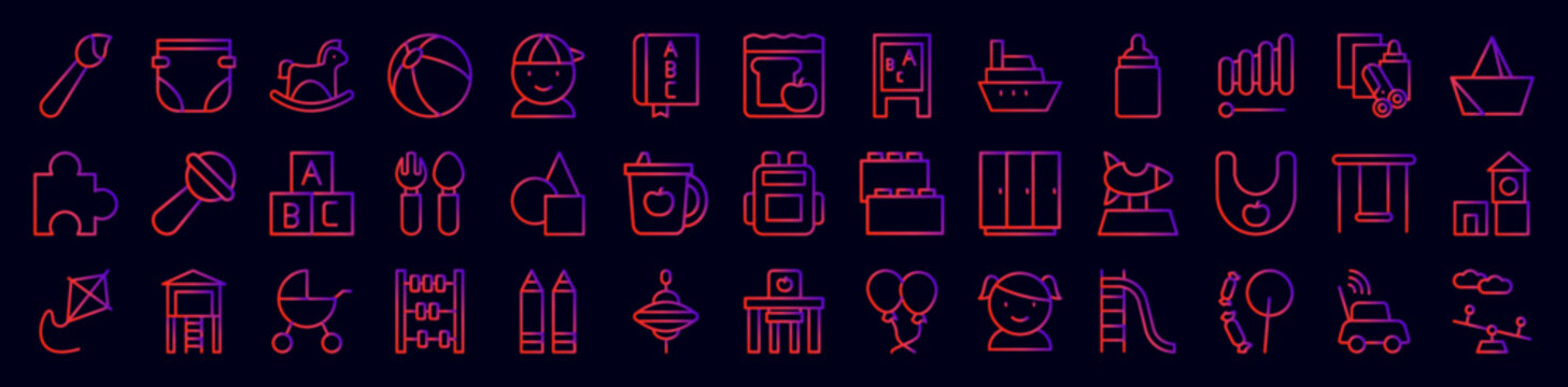 Kindergarden nolan icons collection vector illustration design