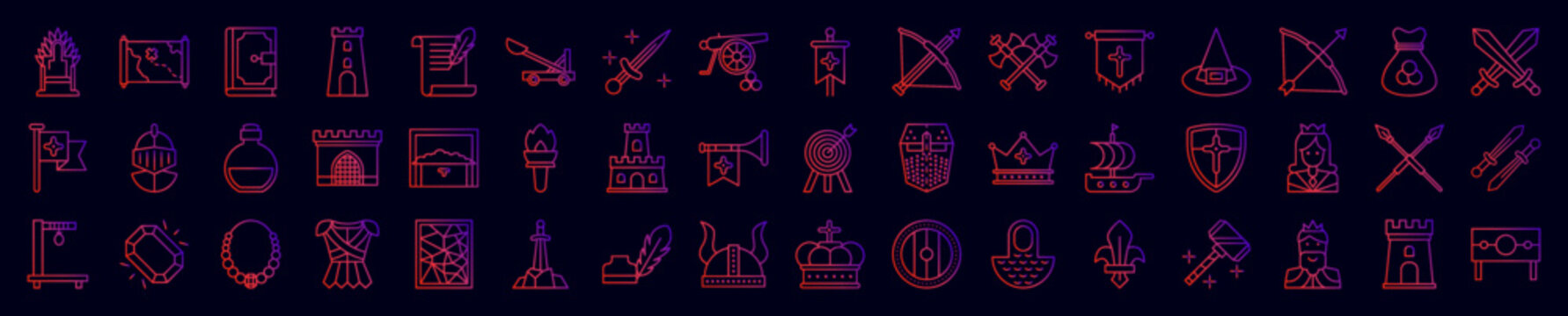 Medieval nolan icons collection vector illustration design