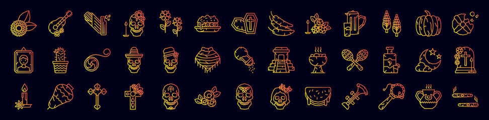 Dia de los Muertos nolan icons collection vector illustration design