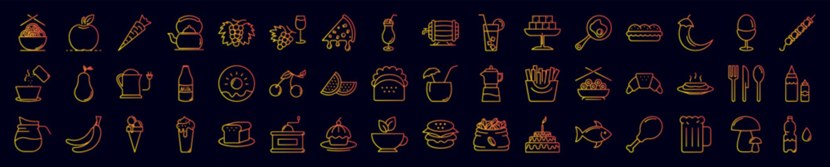 Food and beverages nolan icons collection vector illustration design