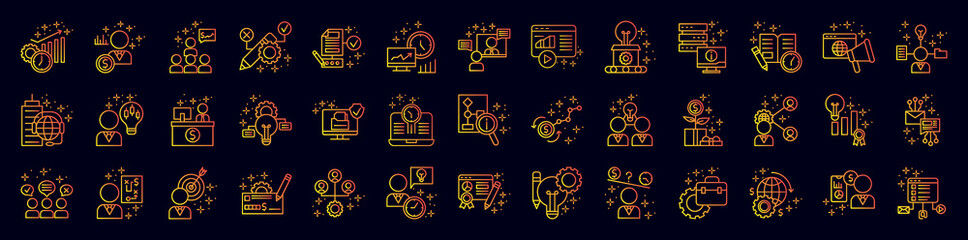 Managment nolan icons collection vector illustration design